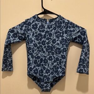 Skatie Blue Floral Rashguard Swim Top
